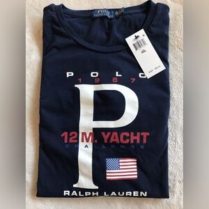 Polo Ralph Lauren 12 M Yacht Challenge White Graphic Tee